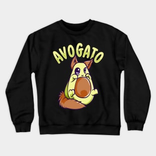 Cute Avogato Avocado Cat Funny Kitty Avo-gato Pun Crewneck Sweatshirt